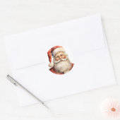 Sticker Rond Père Noël rétro (Enveloppe)