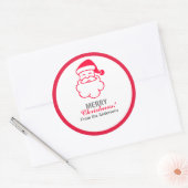 Sticker Rond Père Noël Rouge (Enveloppe)