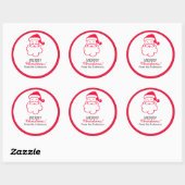 Sticker Rond Père Noël Rouge (Feuille)