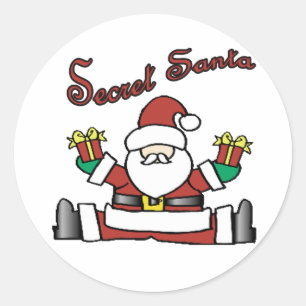 Sticker Rond père Noël secret
