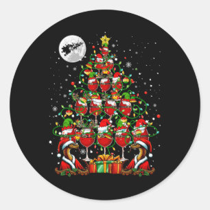 Sticker Rond Père Noël Serpents Et Vins Gâteaux Arbre De Noël B