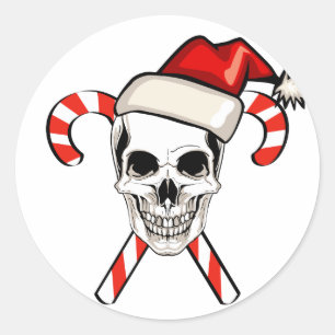 Sticker Rond Père Noël Skull
