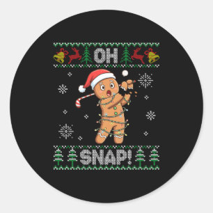 Sticker Rond Père Noël Snap Oh Cookie de Noël Golf Pain d'épice