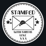 Sticker Rond Père Noël Stamped Christmas Favoriser Cadeau cadea<br><div class="desc">Stickers Classic Round Express du pôle Nord Père Noël Sleigh Christmas Stamp Classic.</div>