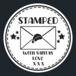 Sticker Rond Père Noël Stamped Christmas Favoriser Cadeau cadea<br><div class="desc">Stickers Classic Round Express du pôle Nord Père Noël Sleigh Christmas Stamp Classic.</div>