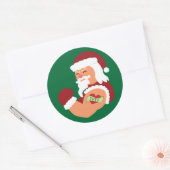 Sticker Rond Père Noël tatouée (Enveloppe)