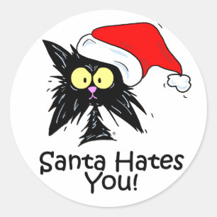 Sticker Rond Père Noël te déteste