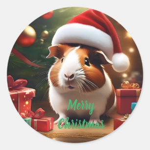 Sticker Rond "Père Noël's Little Helper : The Christmas Guinea