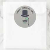 Sticker Rond Père Top Hat Bow Cravate Monocle (Sac)