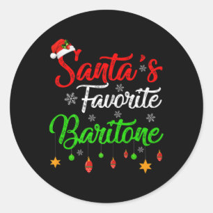 Sticker Rond Pères Noël de Noël drôles T-shirt de Noël préféré