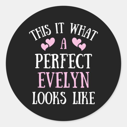 Sticker Rond Perfect Evelyn Pour Nom (Devant)