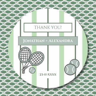 Sticker Rond Perfect Match Tennis Couple Shower Thank You