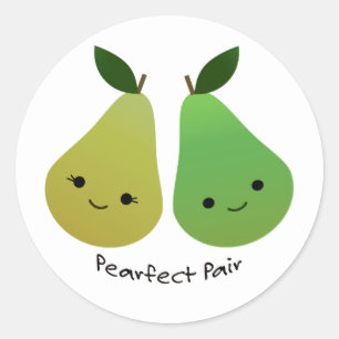 Sticker Rond Perfect Pear Kawaii Pears