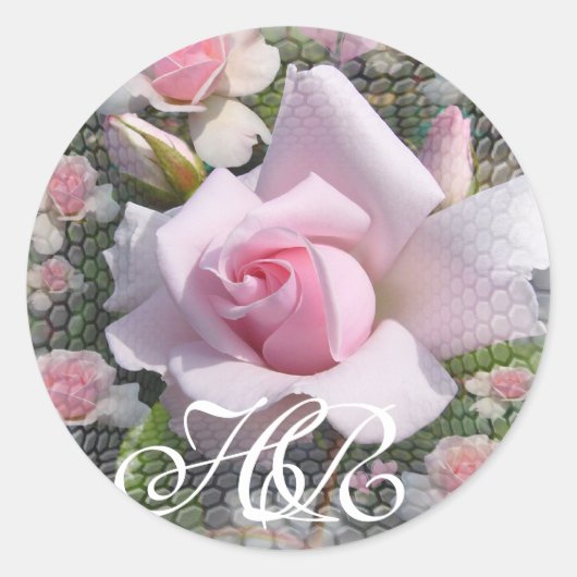 Sticker Rond Perfection rose ~ Sticker/ Sceller d'enveloppe #2 (Devant)