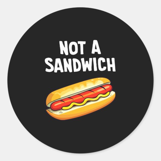 Sticker Rond Performance hot dog n'est pas un sandwich (Devant)