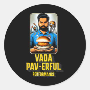 Sticker Rond Performance Vada Pav Puissant Nourriture Desi Blag