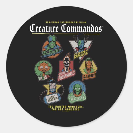 Sticker Rond Performances des badges de l'équipe de monstres (Devant)