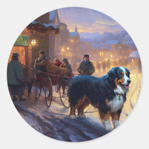 Sticker Rond Période des Fêtes de Noël du Montagnard Bernois