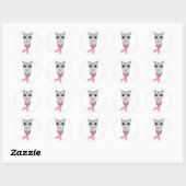 Sticker Rond Perle rose Purrmaid (Feuille)