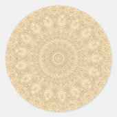 Sticker Rond perle sépia jaune doilies classique collant rond (Devant)