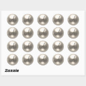 Sticker Rond Perle Un sceau mariage monogramme (Feuille)