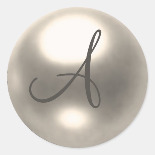 Sticker Rond Perle Un sceau mariage monogramme (Devant)