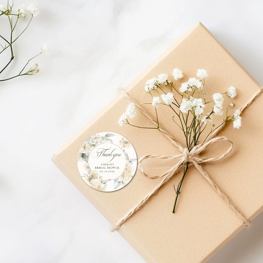 Sticker Rond Perles aquarelles et prosecco, cadeau de fête de d