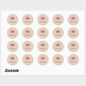 Sticker Rond Perles Charming Chic, Tiara, Princesse, Glitterie (Feuille)
