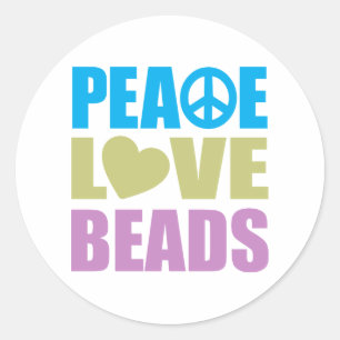 Sticker Rond Perles d'amour de paix