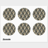 Sticker Rond Perles dorées (Feuille)