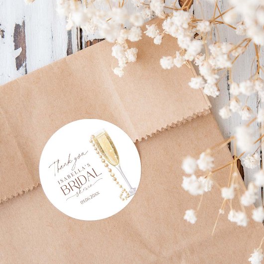 Sticker Rond Perles Et Fête des mariées De Poursuites