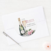 Sticker Rond Perles et prosecco : Élégante douche de mariée flo (Enveloppe)