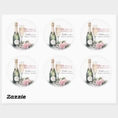 Sticker Rond Perles et prosecco : élégante douche de mariée flo (Feuille)