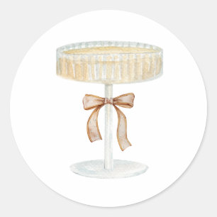 Sticker Rond Perles et Prosecco fête de mariage amour