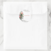 Sticker Rond Perles et Roses élégants et romantiques Personnali (Sac)