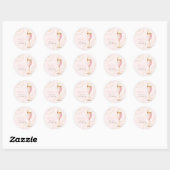Sticker Rond Perles Prosecco Rose Or Mariage (Feuille)