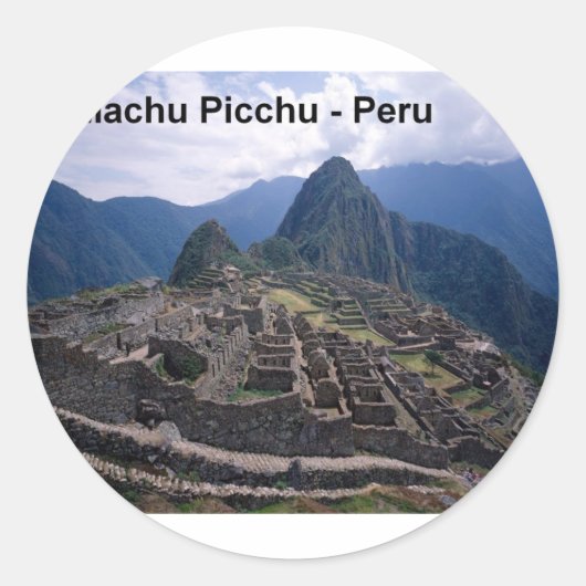 Sticker Rond Pérou Les ruines de Machu Picchu (St.K.) (Devant)