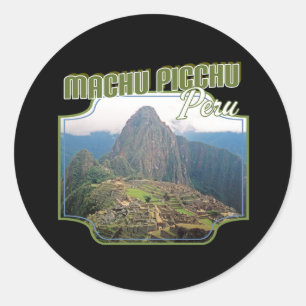 Sticker Rond Pérou Ruines Machu Picchu - Huayna Picchu
