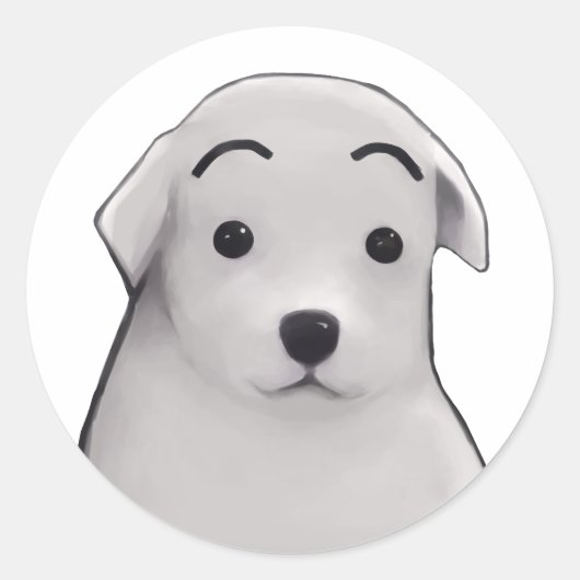 Sticker Rond Perrito sorprendido (Devant)