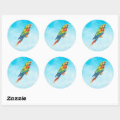 Sticker Rond Perroquet (Feuille)