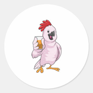 Sticker Rond Perroquet au jus