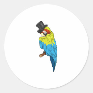 Sticker Rond Perroquet avec cylindre