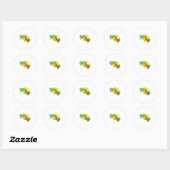Sticker Rond Perroquet avec noix de coco (Feuille)