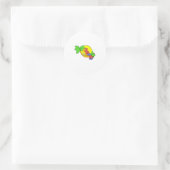 Sticker Rond Perroquet avec noix de coco (Sac)