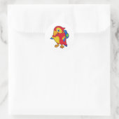 Sticker Rond Perroquet avec sac à dos (Sac)