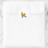 Sticker Rond Perroquet avec ver (Sac)