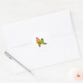 Sticker Rond Perroquet avec ver (Enveloppe)