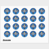 Sticker Rond Perroquet calopsitte de dessin animé (Feuille)