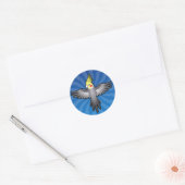 Sticker Rond Perroquet calopsitte de dessin animé (Enveloppe)