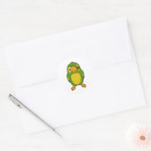 Sticker Rond Perroquet comme pirate avec Eyepatch (Enveloppe)